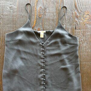 H&M Textured Satin Spaghetti Tank Loop Button Down Size 12